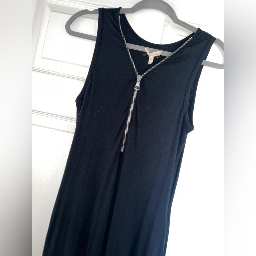 Soft Surroundings Solid Black Maxi Dress With Sil… - image 2